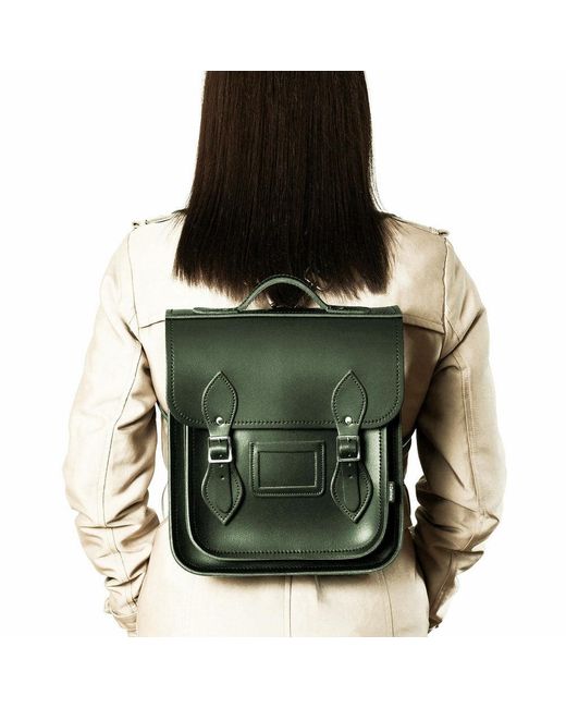 Zatchels Green Handmade Leather City Backpack