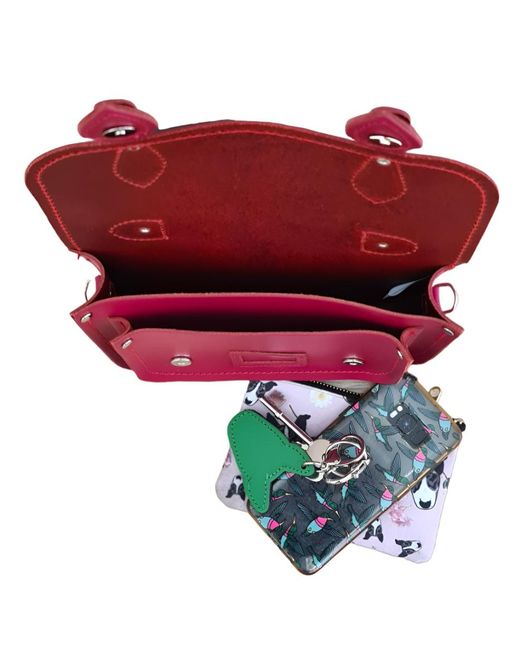 Zatchels Purple Leather Midi Satchel