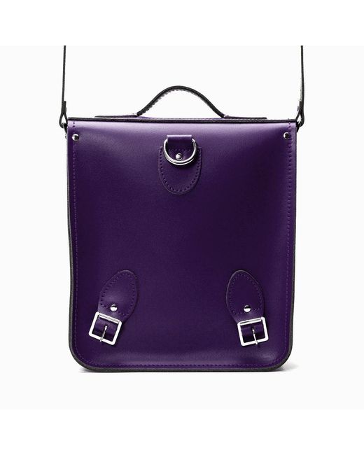 Zatchels Purple Handmade Leather City Backpack