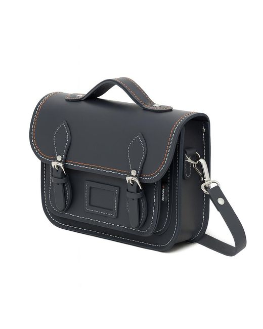 Zatchels Blue Leather Midi Satchel