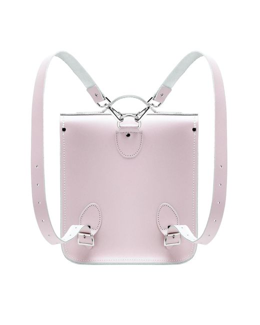 Zatchels Pink Handmade Leather City Backpack