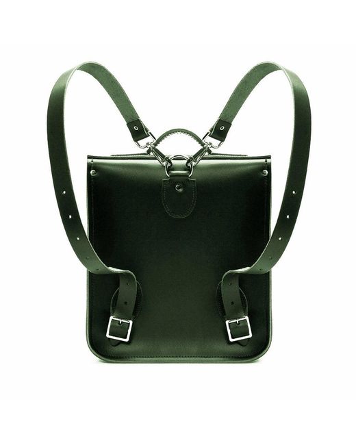 Zatchels Green Handmade Leather City Backpack