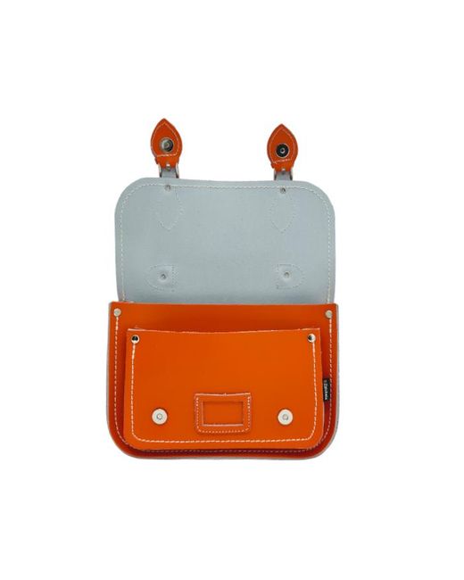 Zatchels Orange Leather Midi Satchel