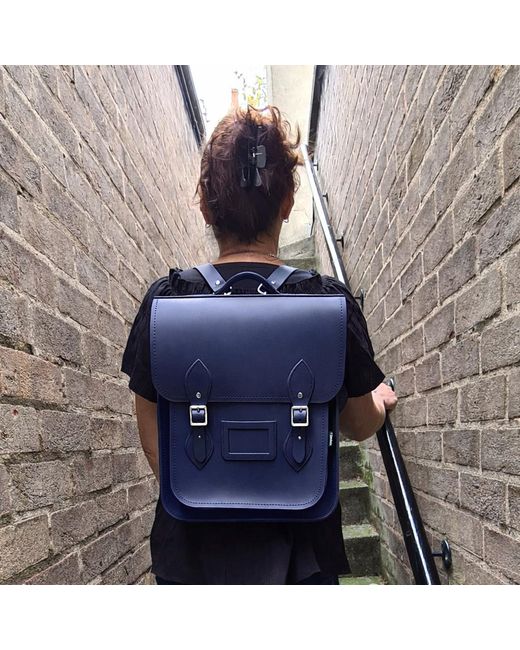 Zatchels Blue Handmade Leather City Backpack