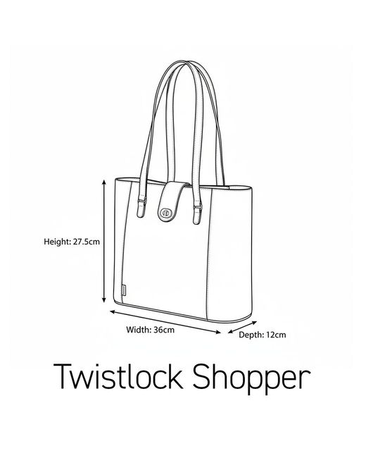 Zatchels Purple Handmade Leather Twist Lock Shopper