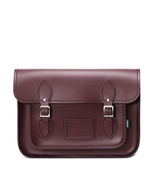 Zatchels Purple Handmade Leather 16 Inch Satchel
