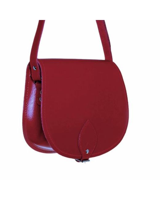Zatchels Red Handmade Leather Saddle Bag