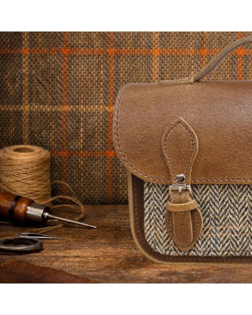 Zatchels Brown Midi Tannery & Tweed Satchel