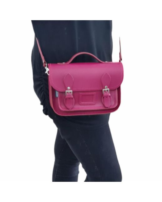 Zatchels Purple Leather Midi Satchel