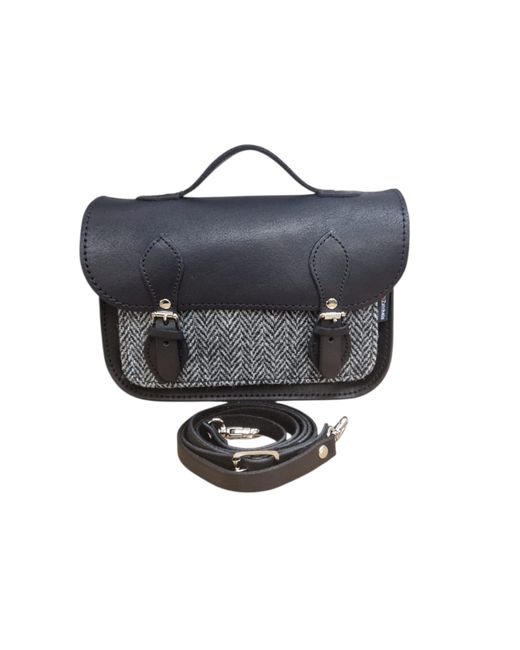 Zatchels Black Midi Tannery & Tweed Satchel