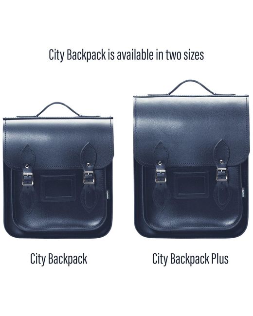 Zatchels Blue Handmade Leather City Backpack