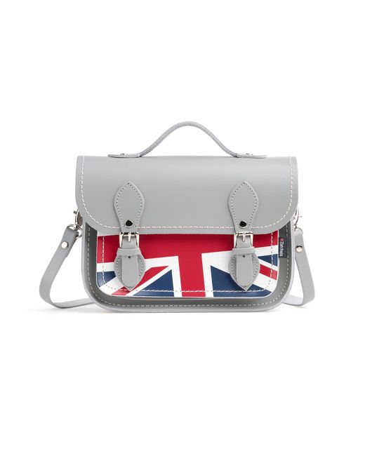 Zatchels Gray Union Jack Midi Satchel