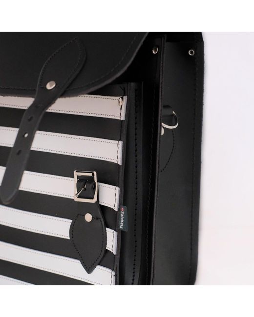 Zatchels Black Handmade Leather City Backpack