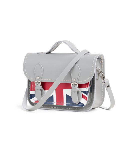 Zatchels Gray Union Jack Midi Satchel