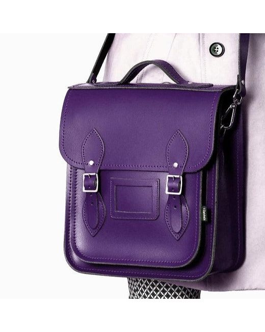 Zatchels Purple Handmade Leather City Backpack