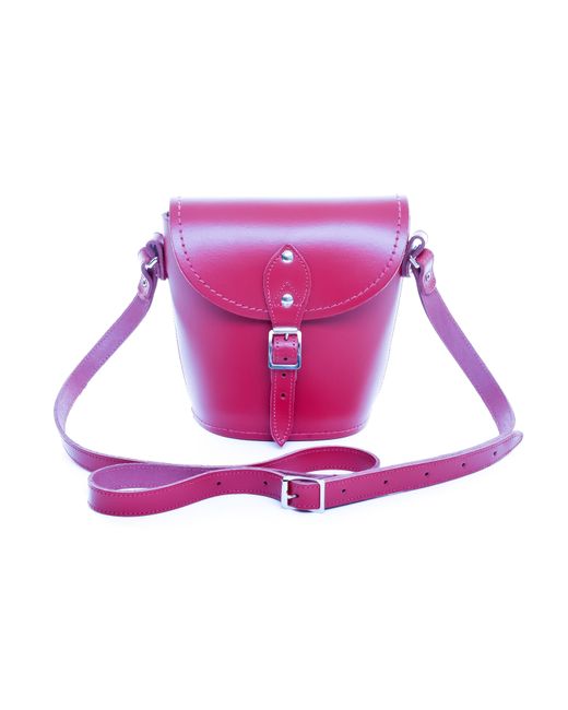 Zatchels Pink Handmade Leather Barrel Bag