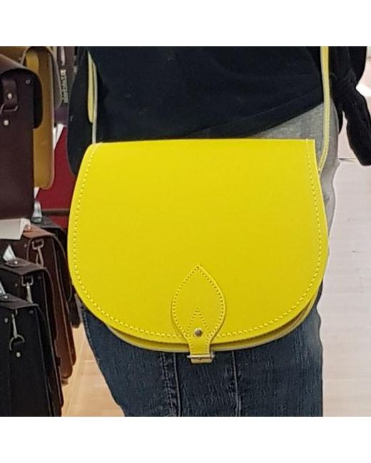 Zatchels Yellow Handmade Leather Saddle Bag