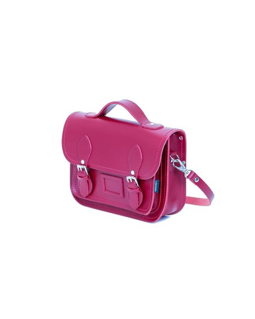Zatchels Purple Leather Midi Satchel
