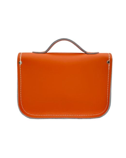 Zatchels Orange Leather Midi Satchel