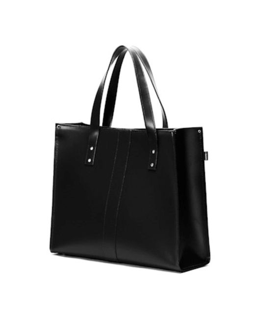 Zatchels Black Handmade Leather Shopper