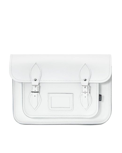Zatchels White Handmade Leather Satchel
