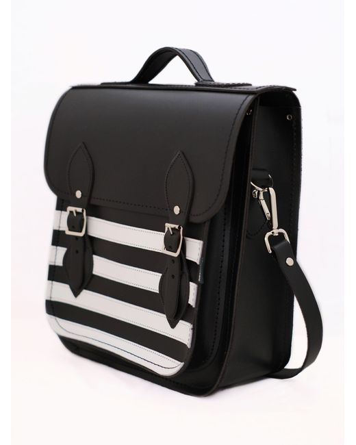 Zatchels Black Handmade Leather City Backpack