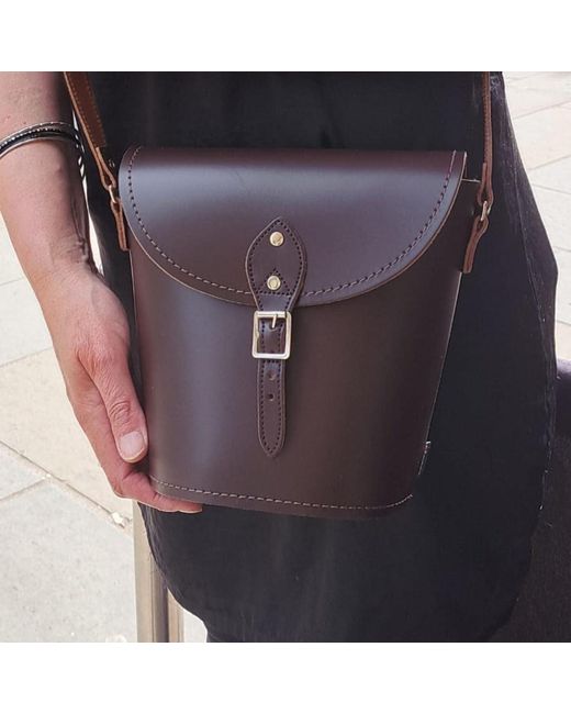 Zatchels Black Handmade Leather Barrel Bag
