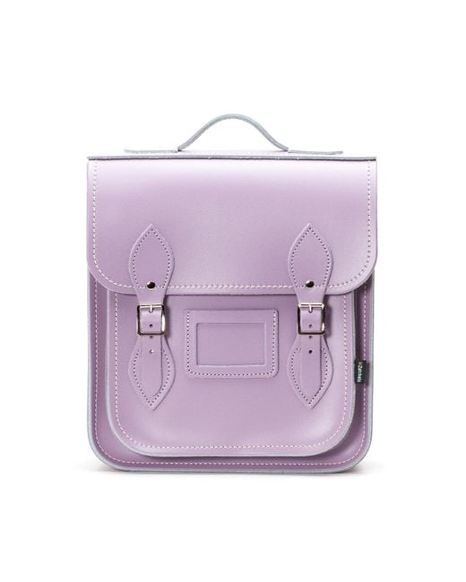 Zatchels Purple Handmade Leather City Backpack