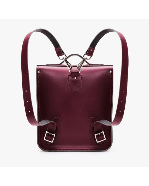 Zatchels Purple Handmade Leather City Backpack