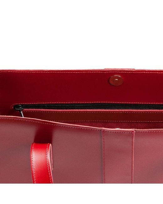 Zatchels Handmade Leather Shopper - Red | One Size |