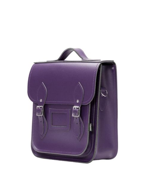Zatchels Purple Handmade Leather City Backpack