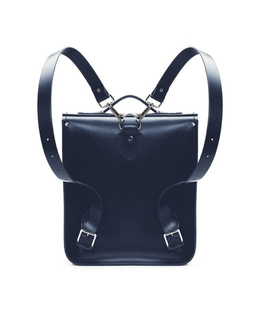 Zatchels Blue Handmade Leather City Backpack
