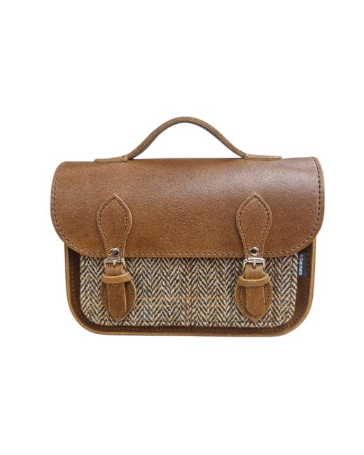 Zatchels Brown Midi Tannery & Tweed Satchel