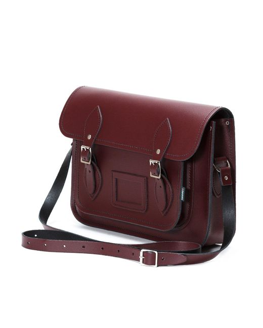 Zatchels Purple Handmade Leather 16 Inch Satchel