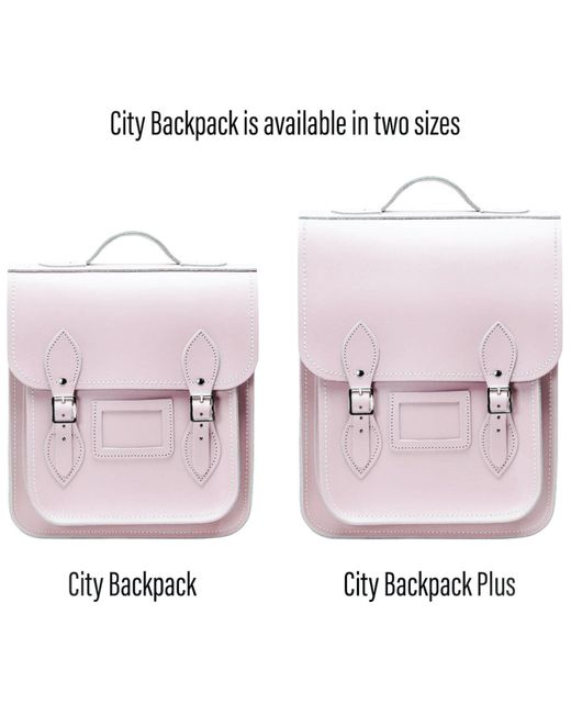 Zatchels Pink Handmade Leather City Backpack