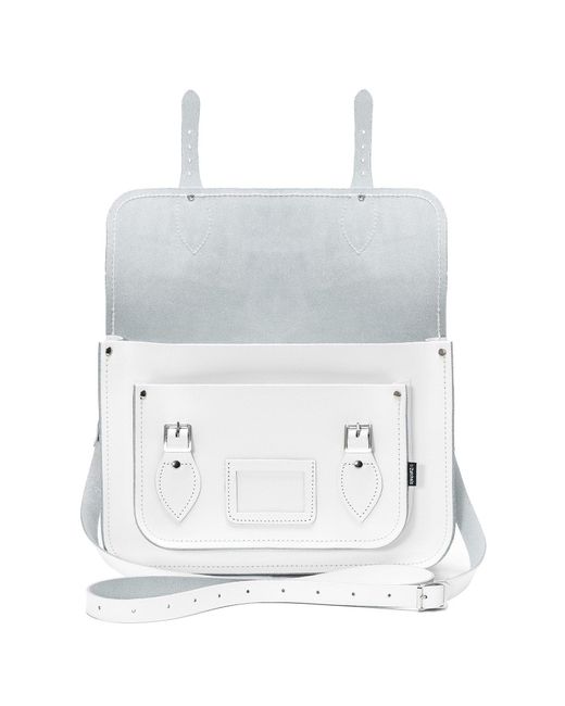 Zatchels White Handmade Leather Satchel