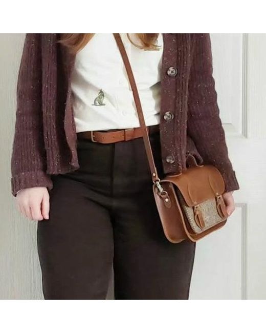 Zatchels Brown Midi Tannery & Tweed Satchel