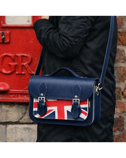 Zatchels Blue Union Jack Midi Satchel