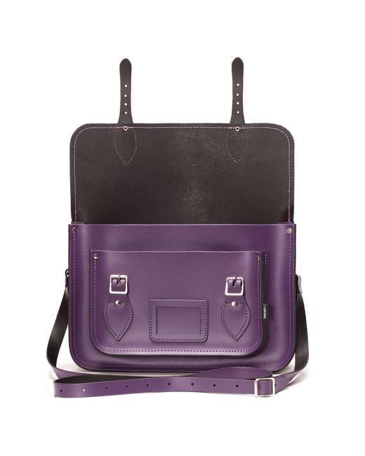 Zatchels Purple Handmade Leather Satchel