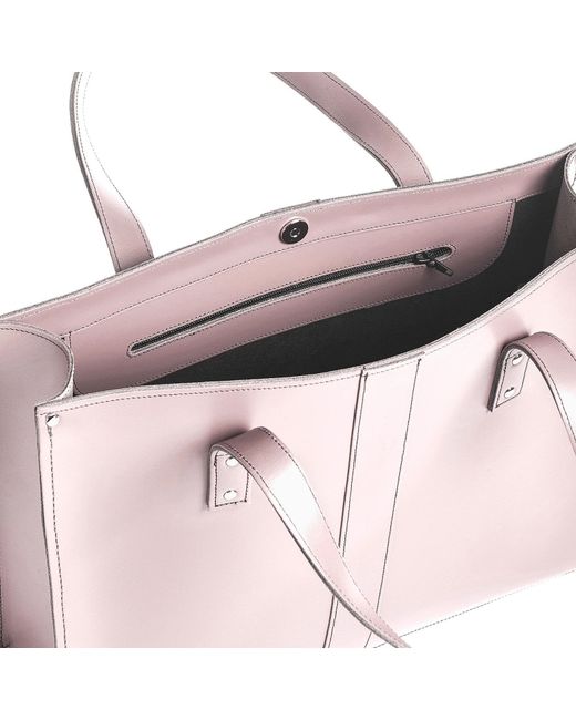 Zatchels Pink Handmade Leather Shopper