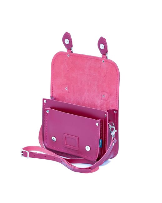 Zatchels Purple Leather Midi Satchel