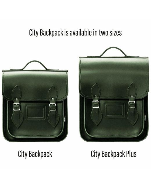 Zatchels Green Handmade Leather City Backpack