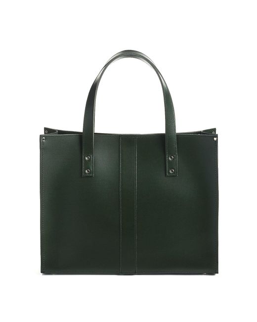 Zatchels Green Handmade Leather Shopper