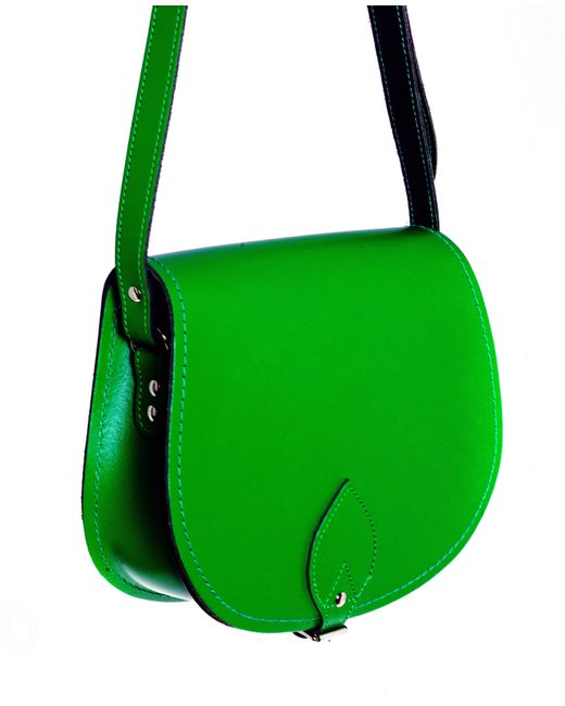 Zatchels Green Handmade Leather Saddle Bag