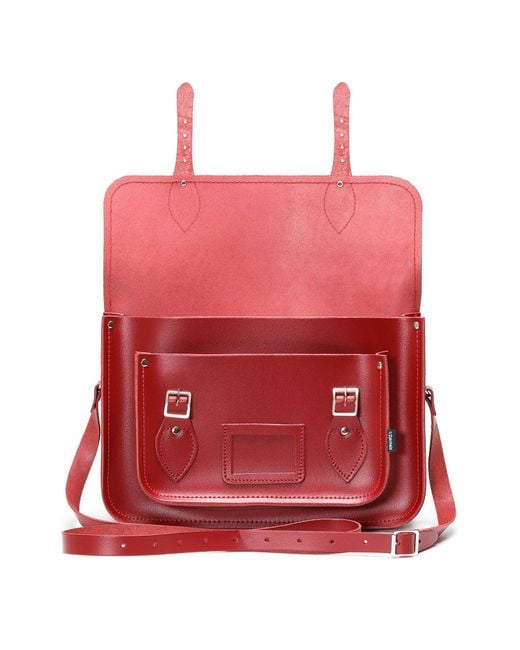 Zatchels Red Handmade Leather Satchel