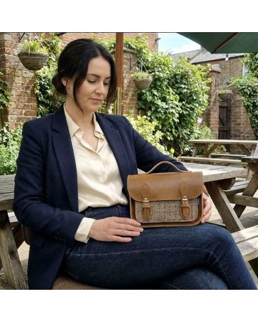 Zatchels Brown Midi Tannery & Tweed Satchel