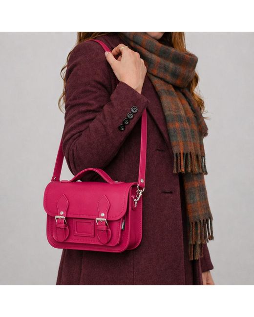 Zatchels Purple Leather Midi Satchel