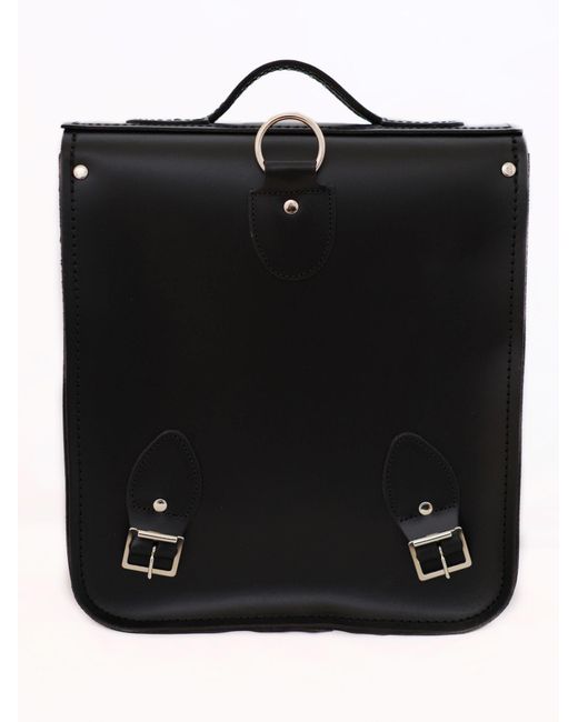 Zatchels Black Handmade Leather City Backpack