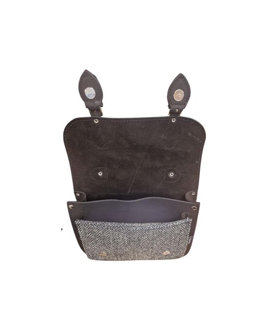 Zatchels Black Midi Tannery & Tweed Satchel