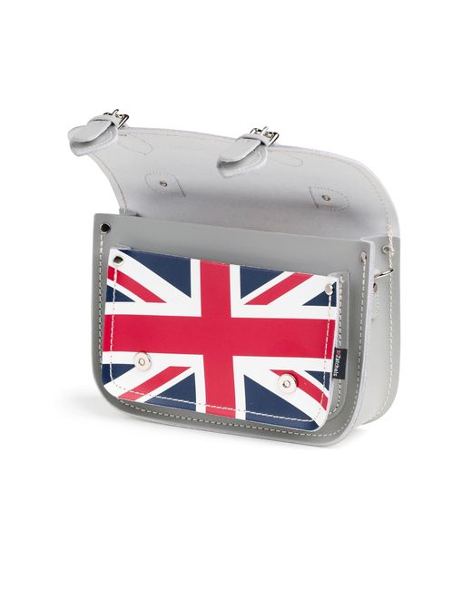 Zatchels Gray Union Jack Midi Satchel